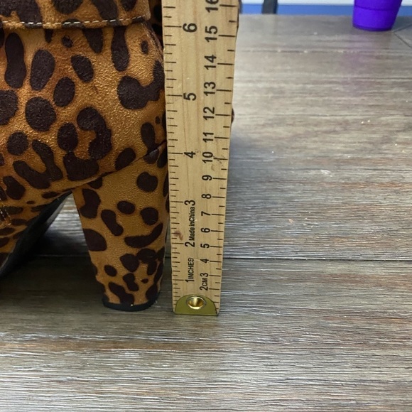 Women's Knee Boots, Sexy Leopard Print Pointed  Toe Stiletto Boots, 7.5 - Picture 4 of 8